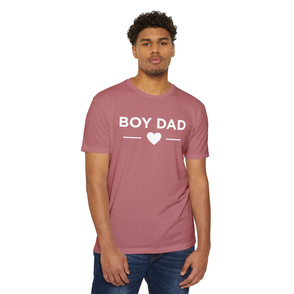 Boy Dad Adult Tee - White Print