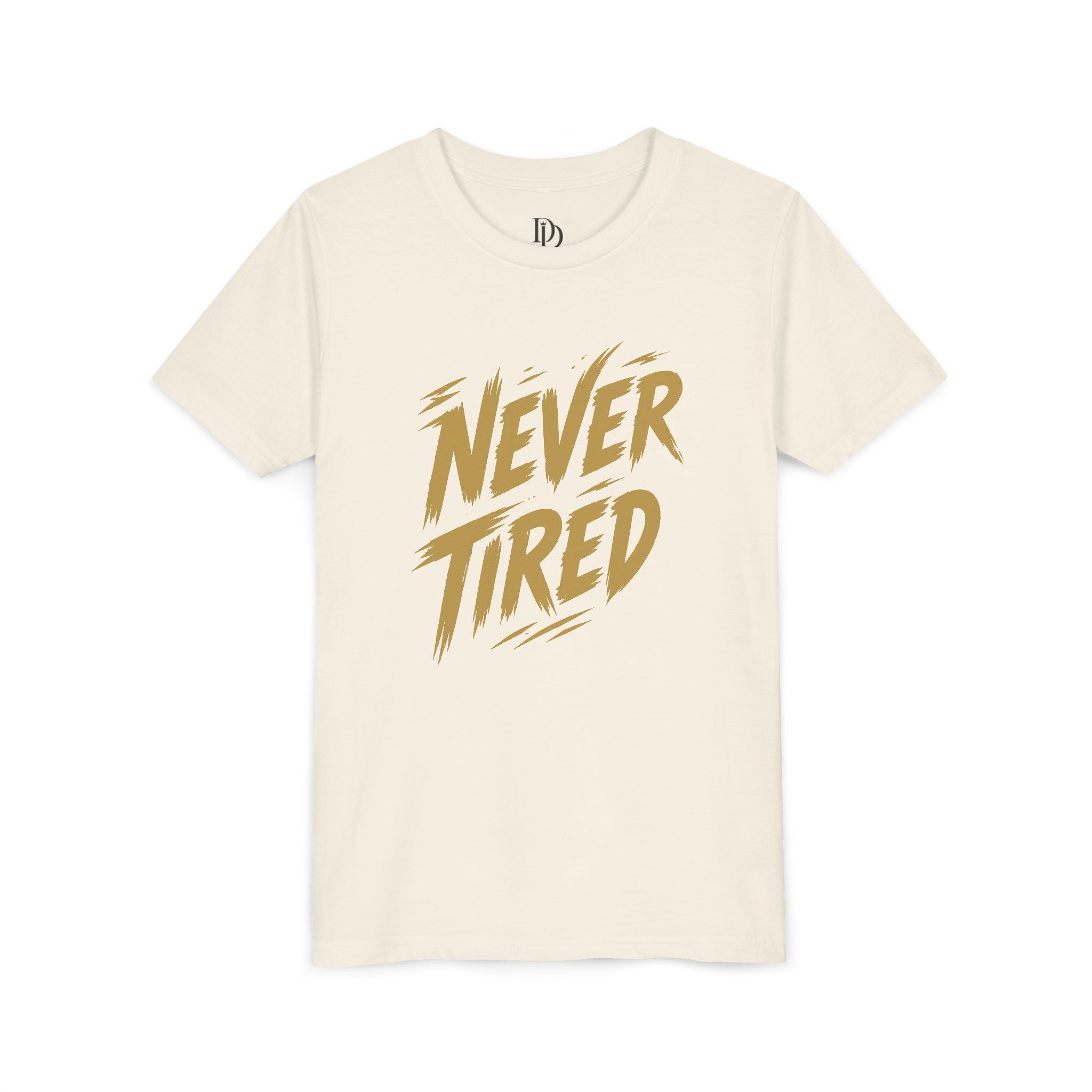 Never Tired Youth Tee - Gold Print