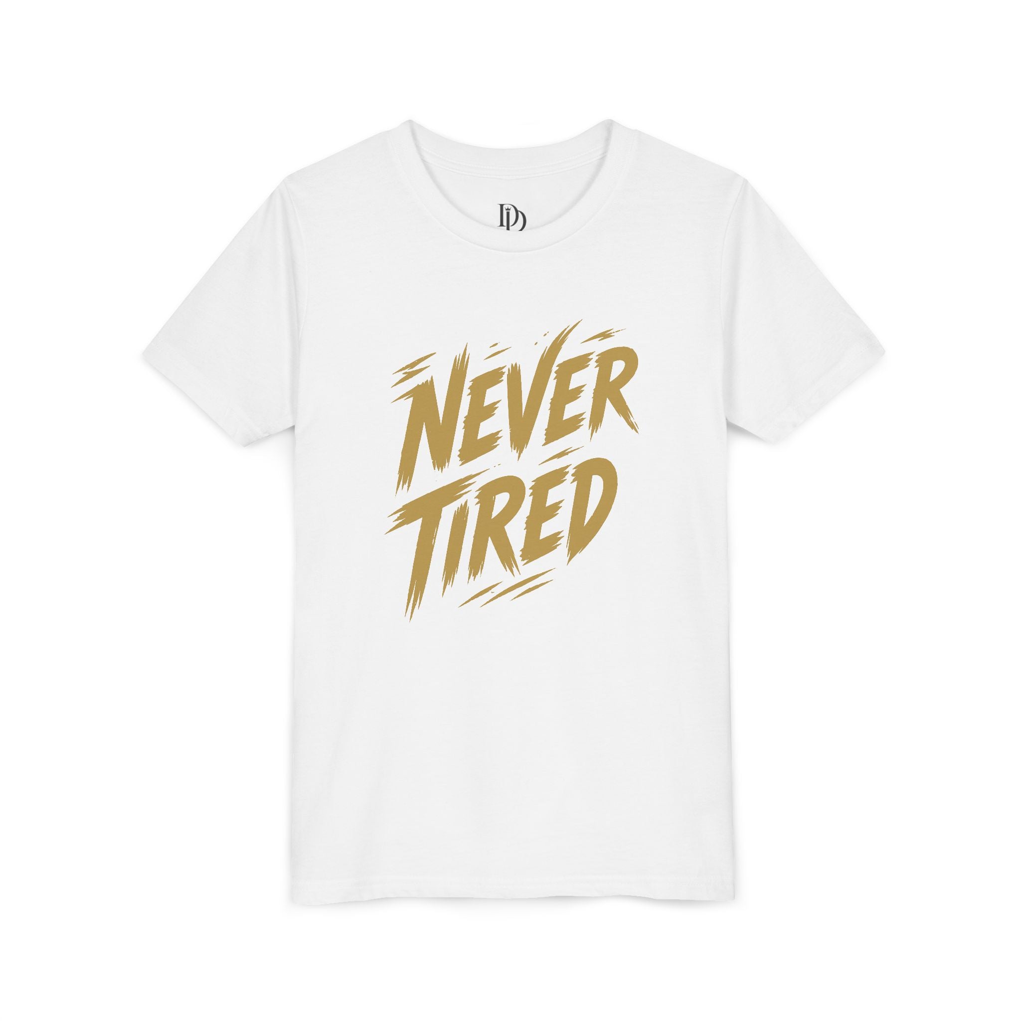 Never Tired Youth Tee - Gold Print