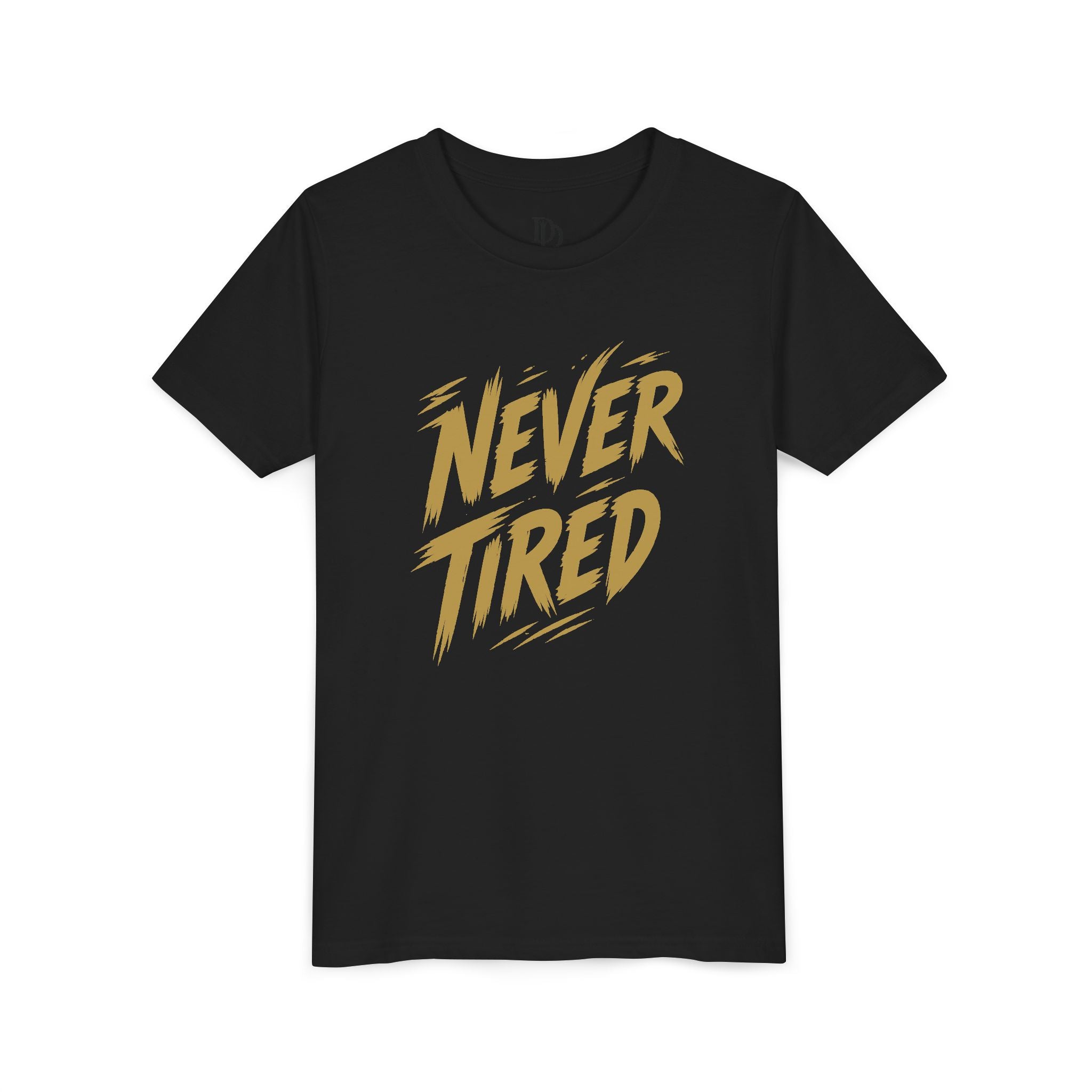 Never Tired Youth Tee - Gold Print