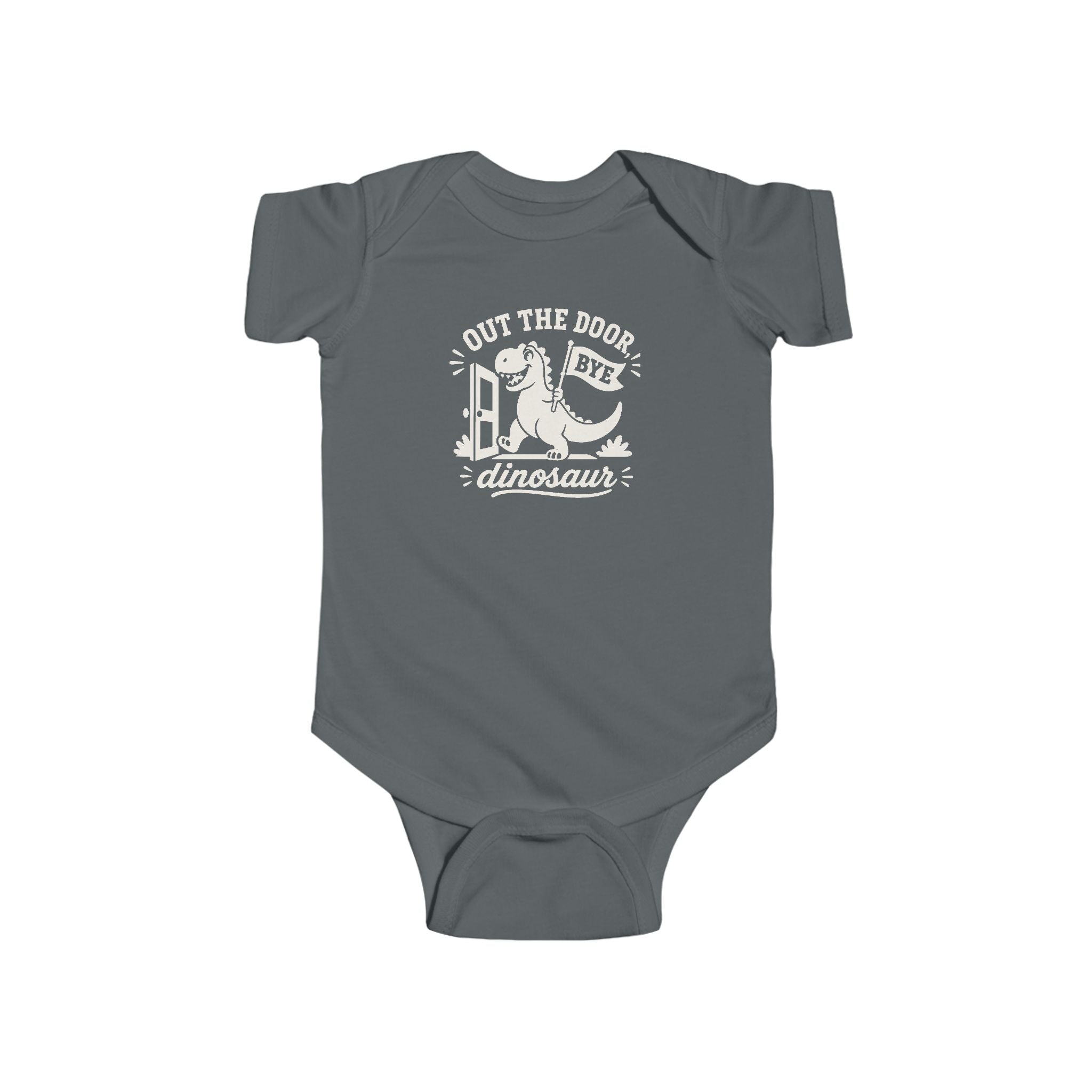 Parting Pals Baby Onesie - Out The Door, Dinosaur