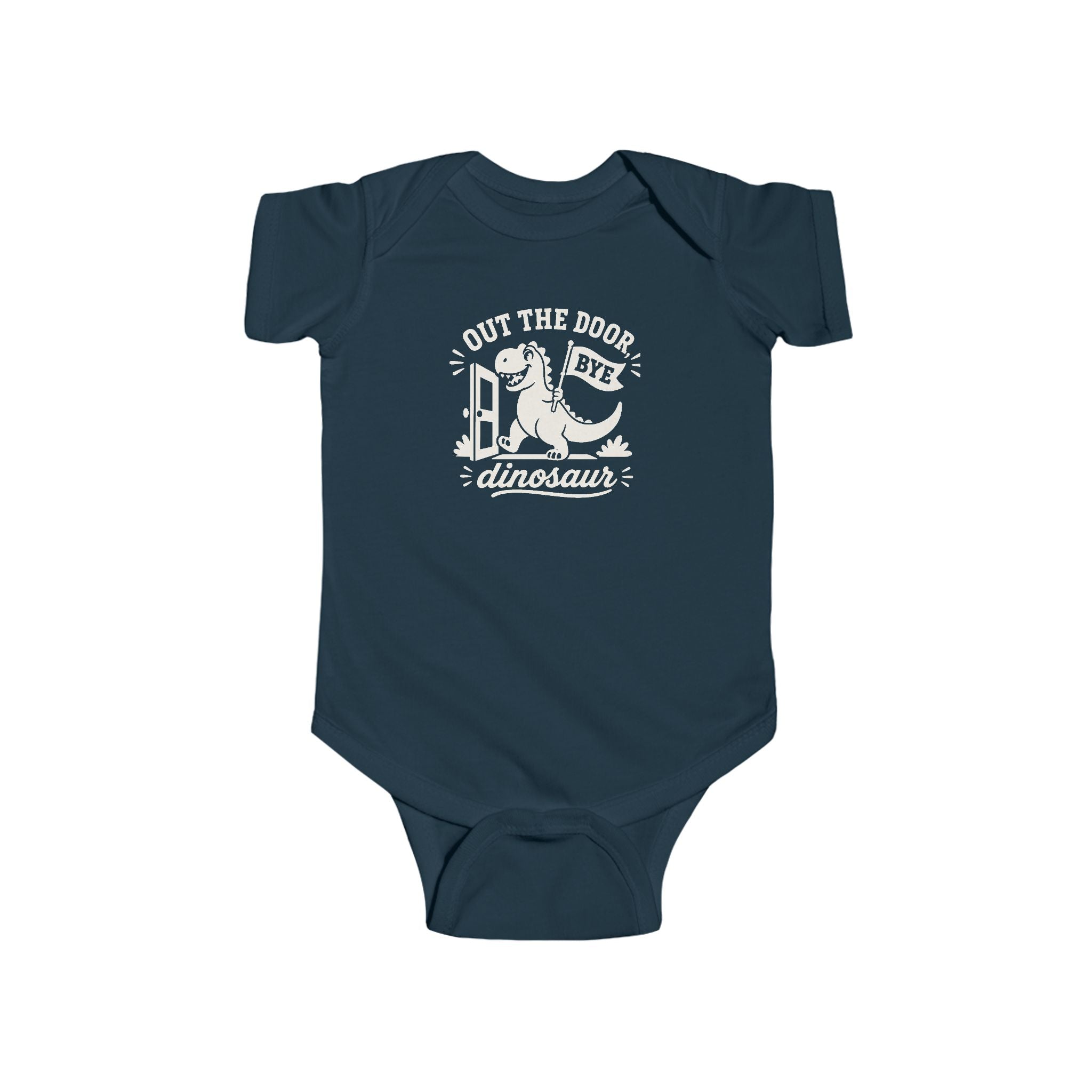 Parting Pals Baby Onesie - Out The Door, Dinosaur
