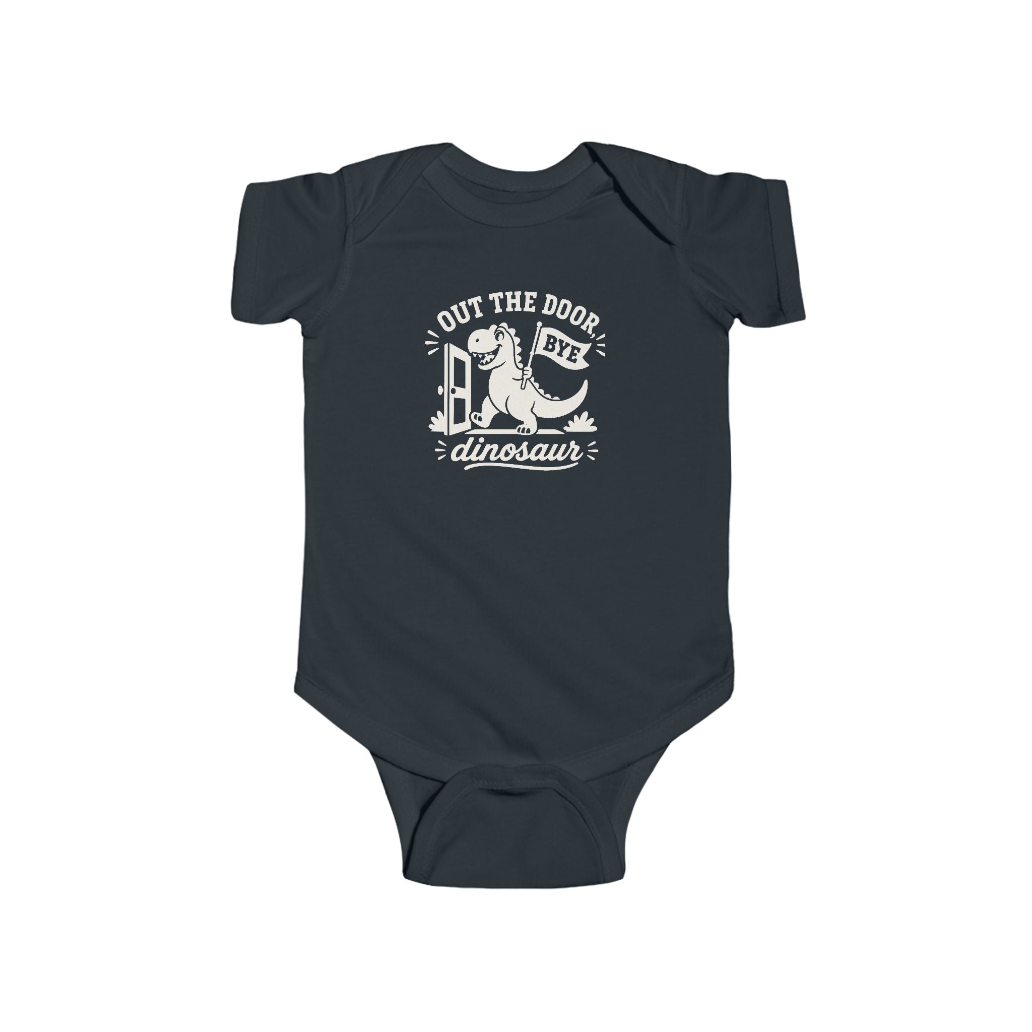 Parting Pals Baby Onesie - Out The Door, Dinosaur