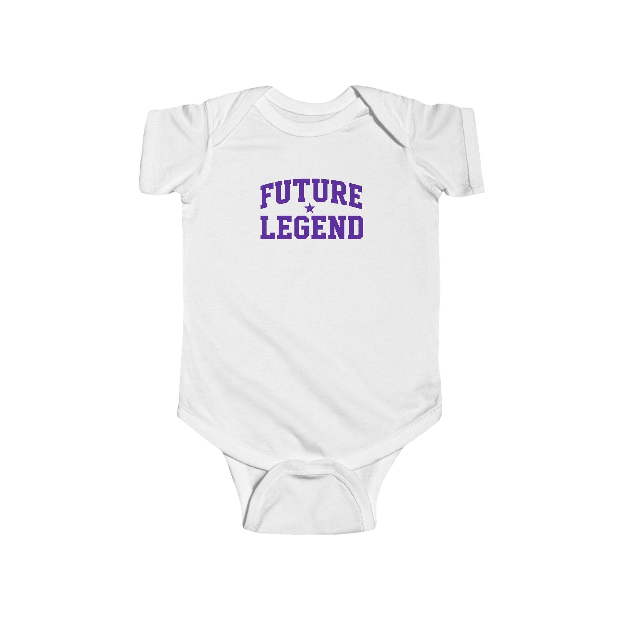 Future Legend Baby Onesie — Purple Print