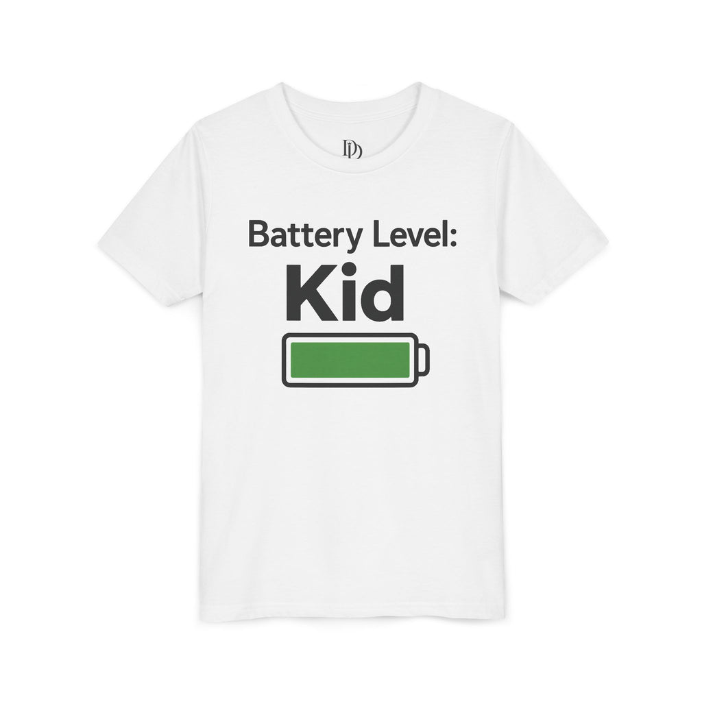 Battery Level: Kid Youth Tee - Black Print