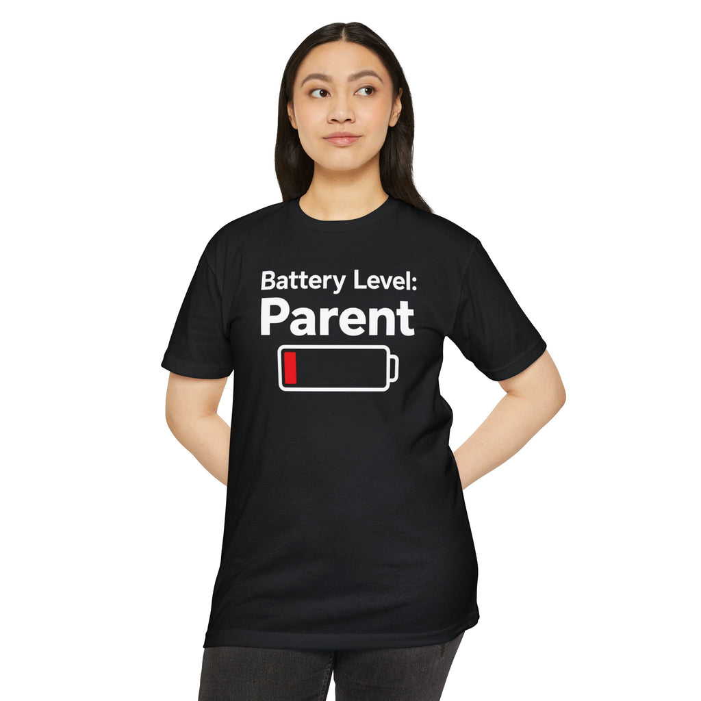 Battery Level: Parent Adult Tee - White Print